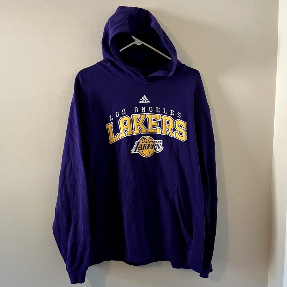 Adidas NBA Los Angeles Lakers Purple Graphic Hoodie Men's Large